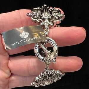 My Flat In London English Garden Silver Bracelet withToggle Clasp